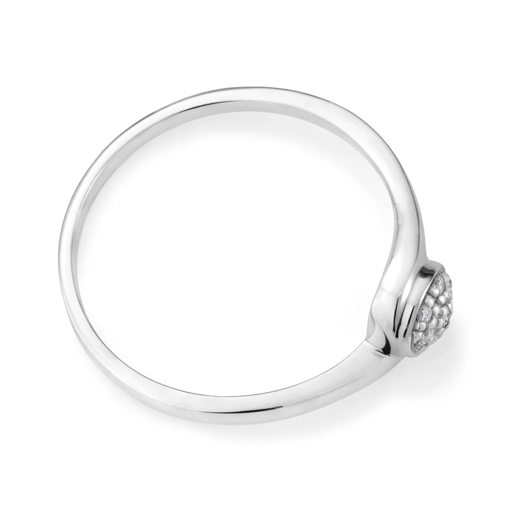 9ct White Gold Ring With 0.05 Carats Of Diamonds - Image 2