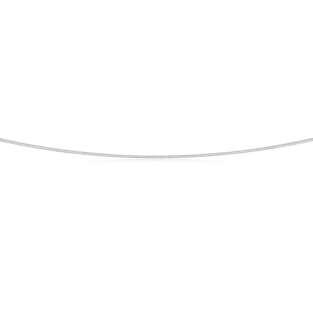 9ct White Gold Silver Filled 45cm Curb Chain - Image 2