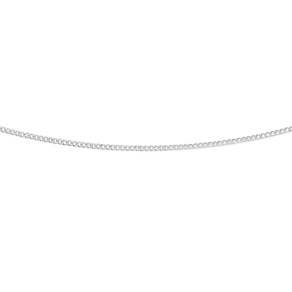 9ct White Gold Silver Filled 50 Gauge 45cm Curb Chain - Image 2