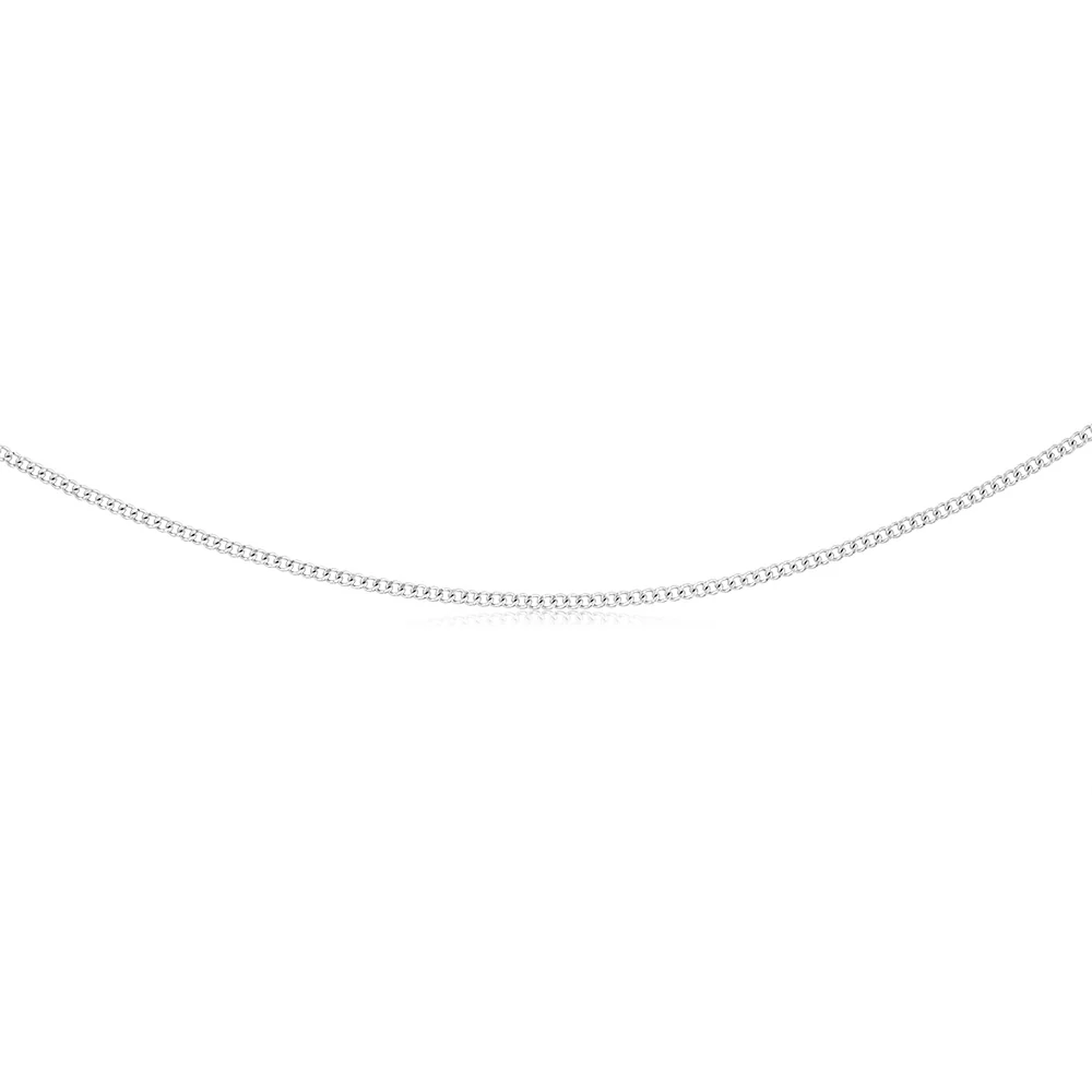 9ct White Gold Silver Filled Curb Chain - Image 2