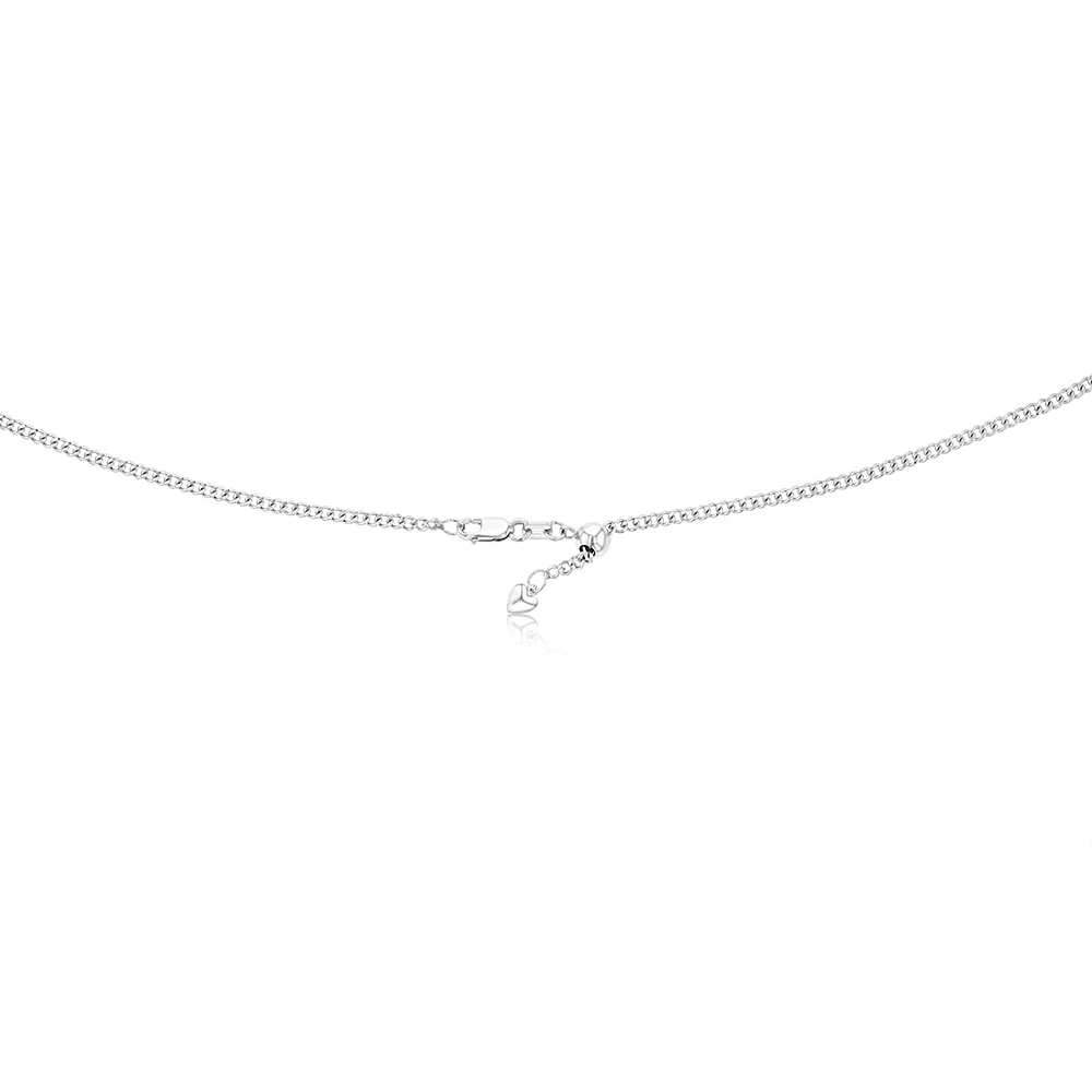 9ct White Gold Silver Filled Curb Chain - Image 3