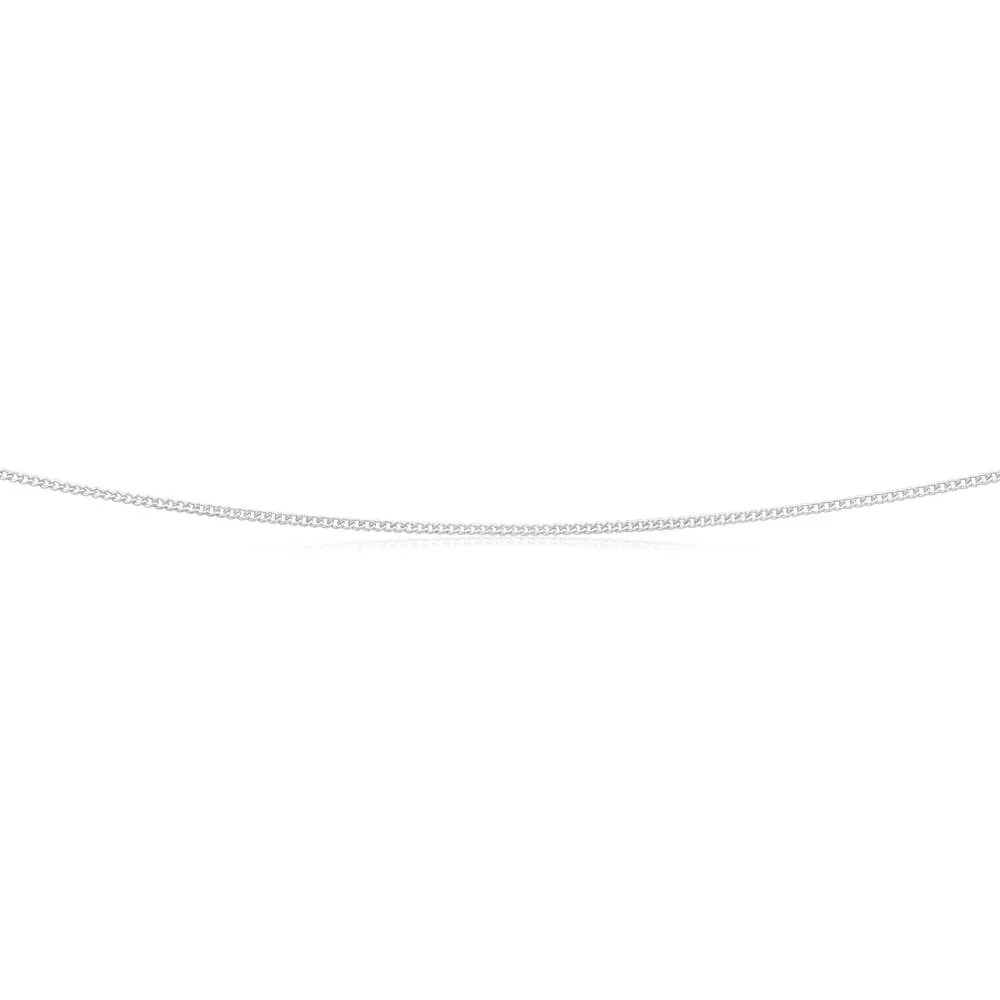 9ct White Gold Silver Filled Extend 45cm Curb Chain 40 Gauge - Image 2