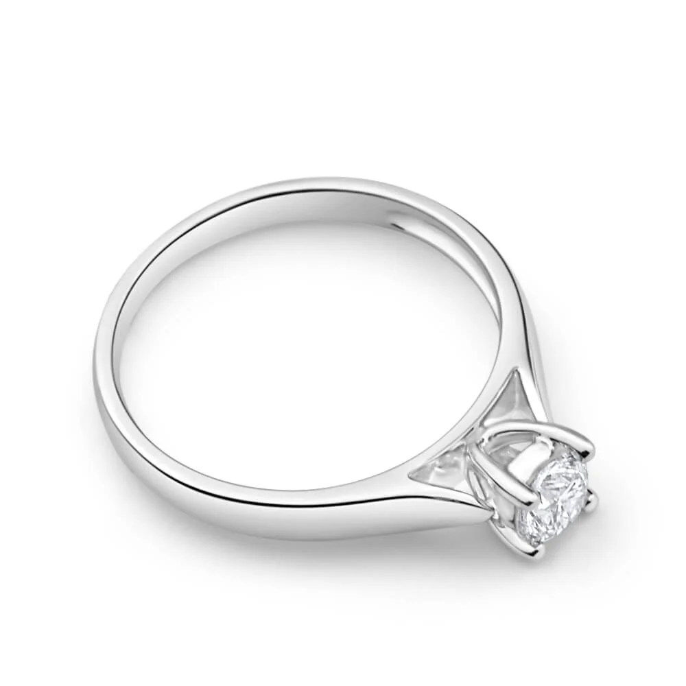 9ct White Gold Solitaire Ring With 0.30 Carat 4 Claw Set Diamond - Image 2