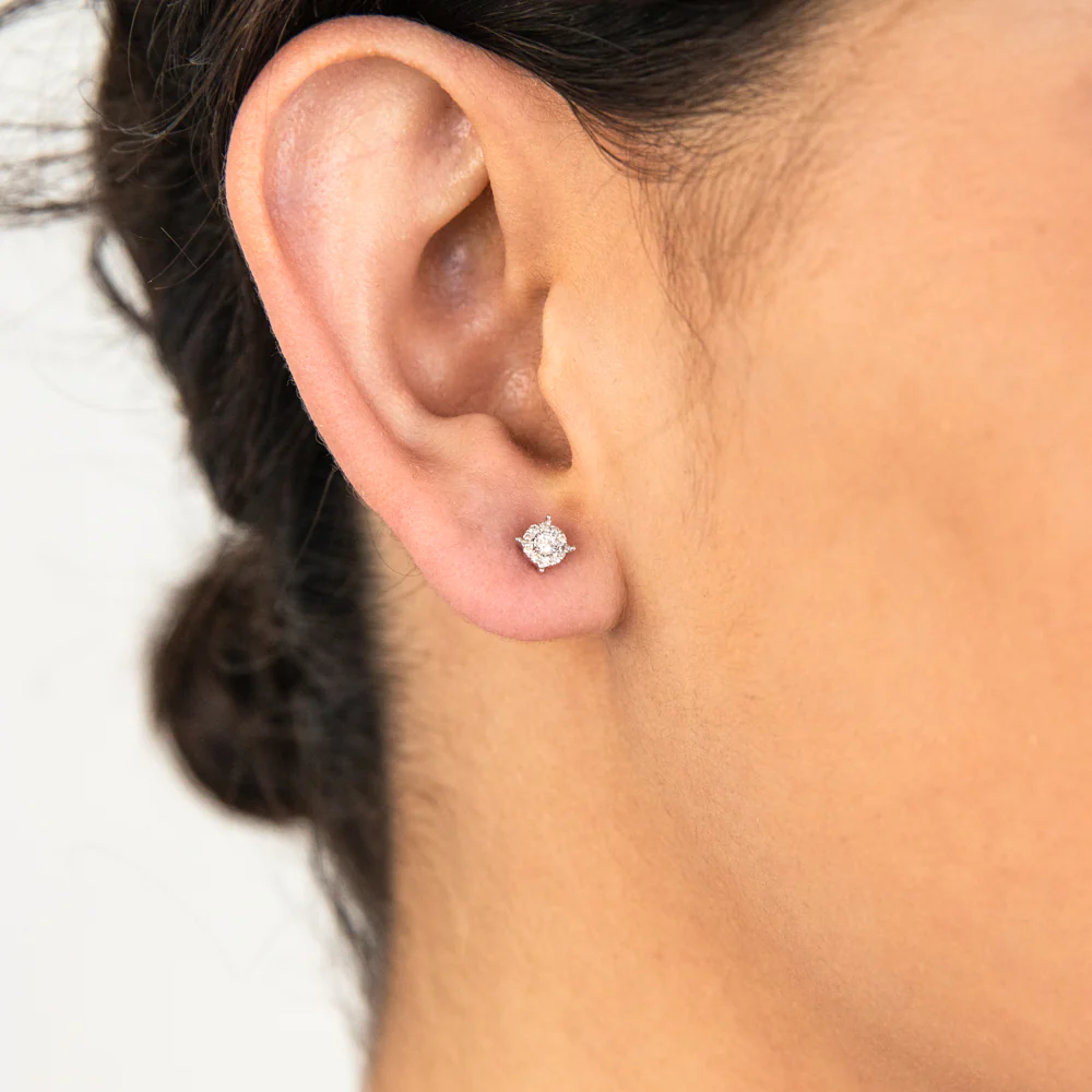 9ct White Gold Sublime Diamond Stud Earrings - Image 3