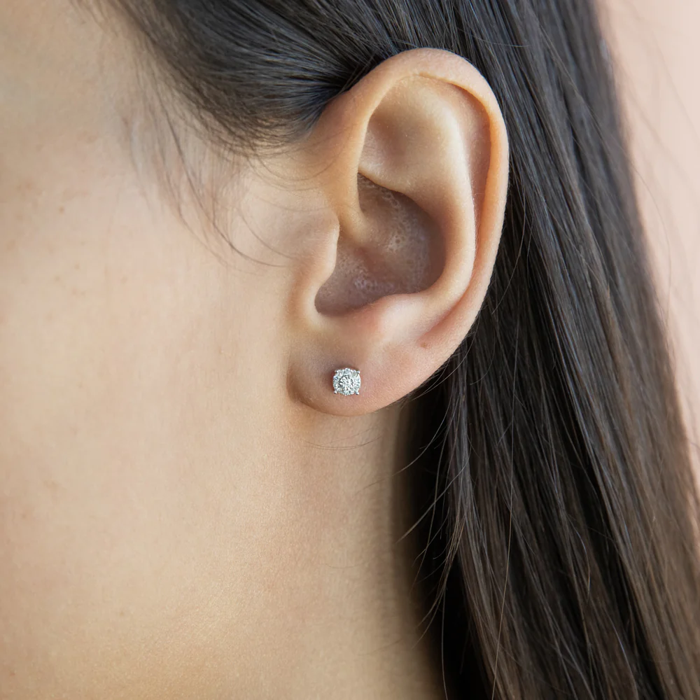 9ct White Gold Sublime Diamond Stud Earrings - Image 2