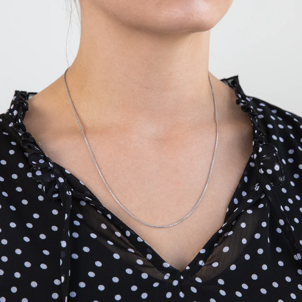 9ct White Gold Wheat Chain - Image 3