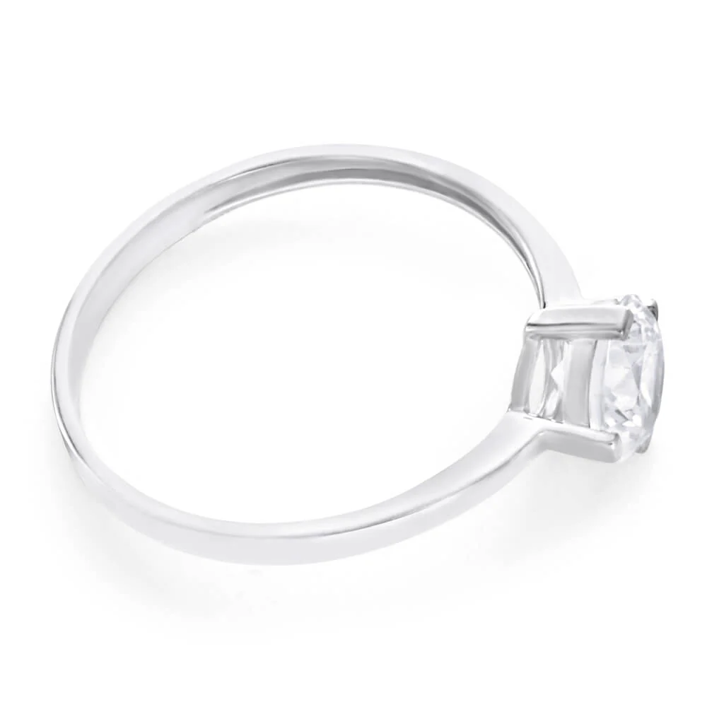 9ct White Gold Zirconia Rounded Ring - Image 2