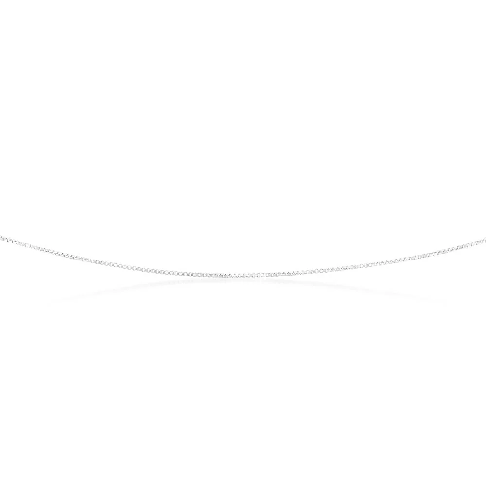 9ct White Solid Gold 15 Gauge Box 41cm Chain - Image 2