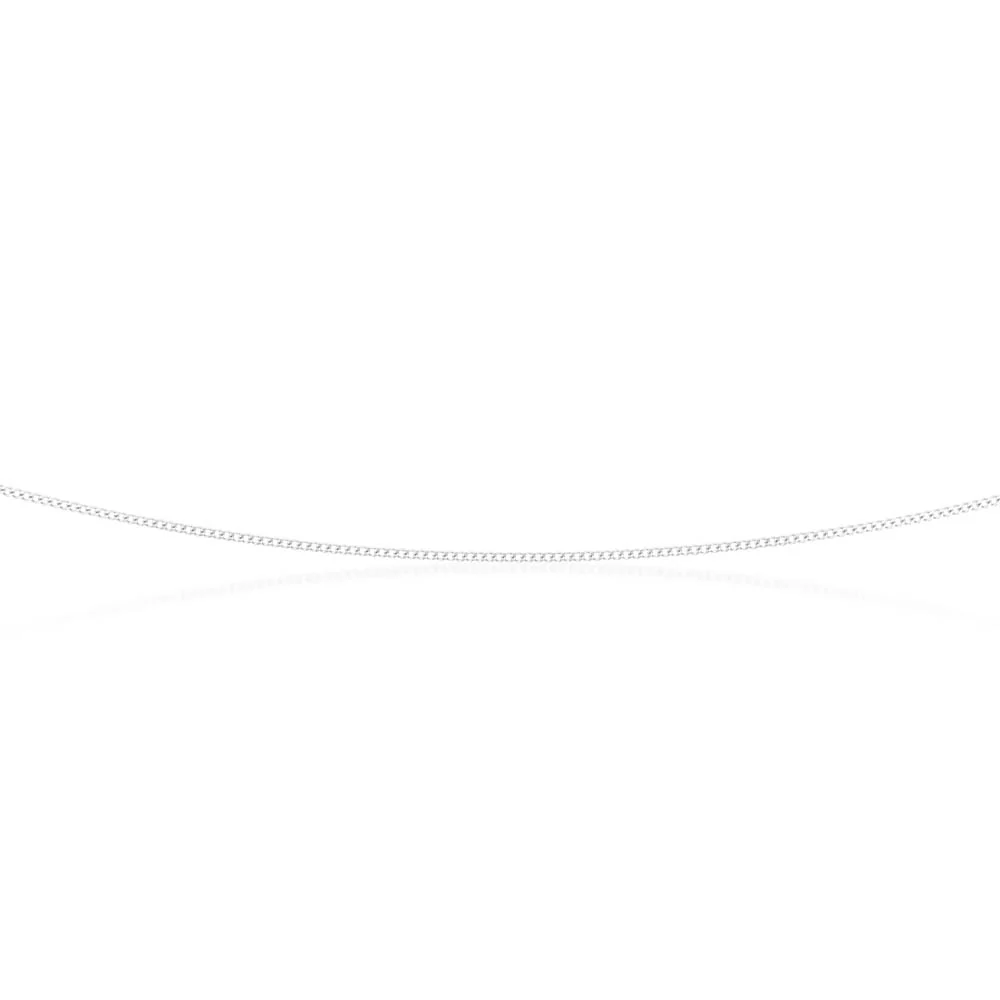 9ct White Solid Gold 31 Gauge Curb 51cm Chain - Image 2