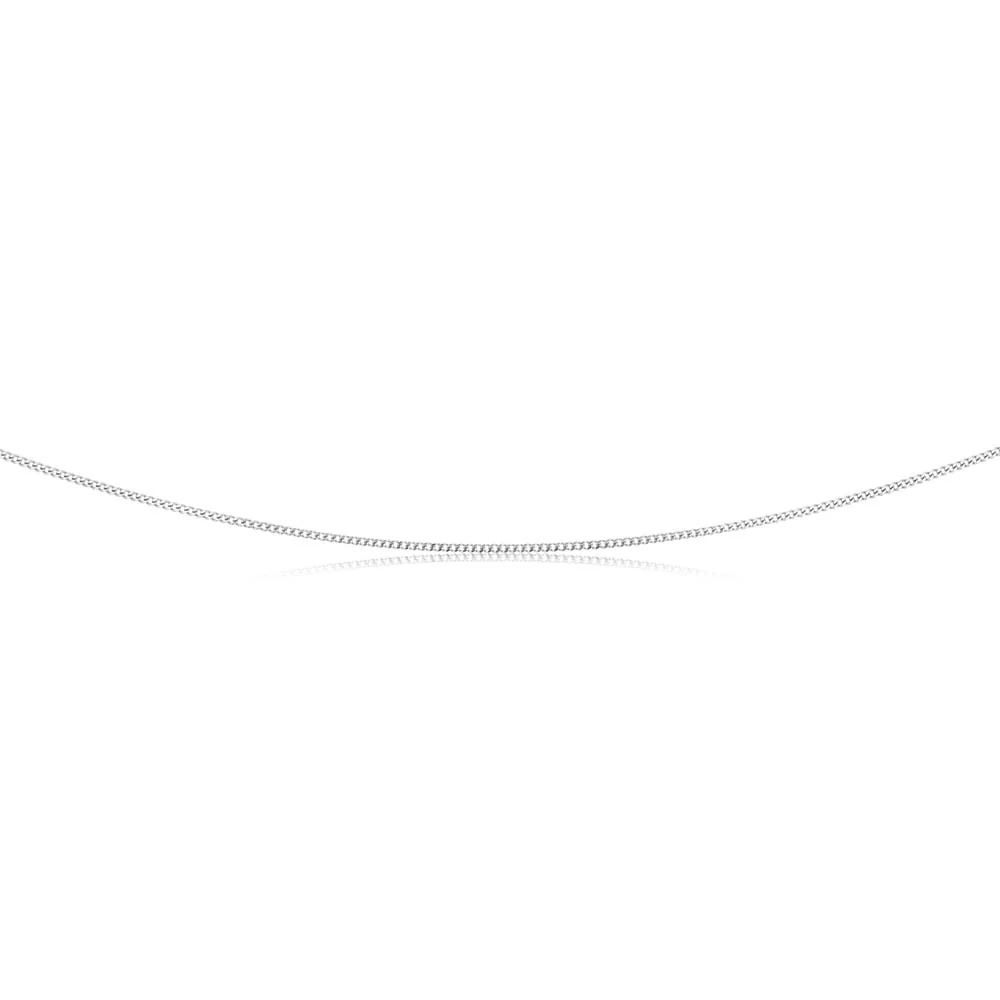 9ct White Solid Gold Curb Chain 45cm long diamond Cut - Image 2