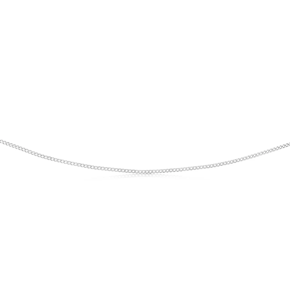 9ct White Solid Gold  Diamond Cut 45cm Curb Chain - Image 3
