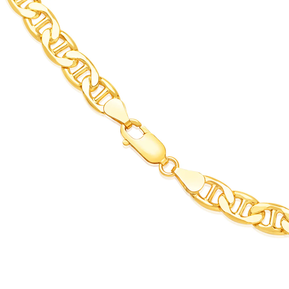 9ct Yelllow Gold Silver Filled Anchor 170 Gauge 55cm Chain - Image 4