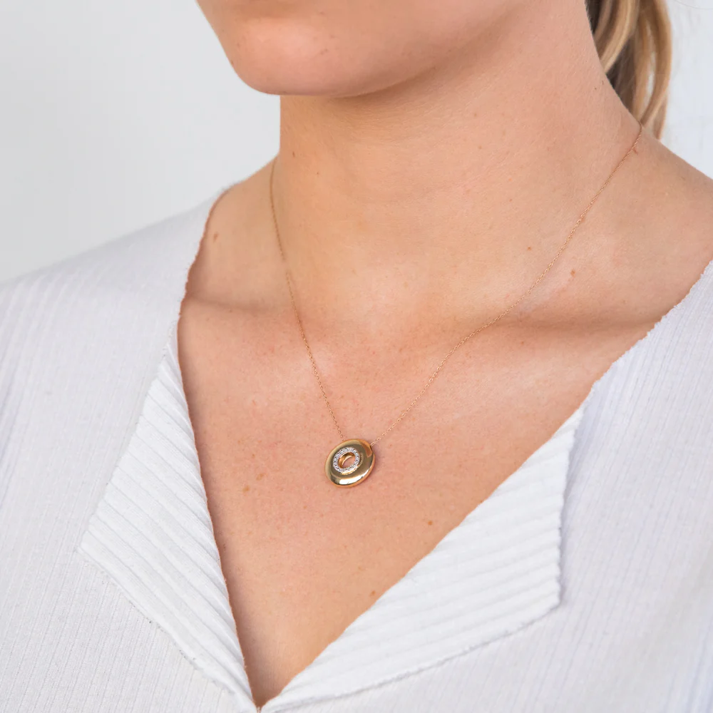 9ct Yellow and White Gold Diamond Pendant - Image 2