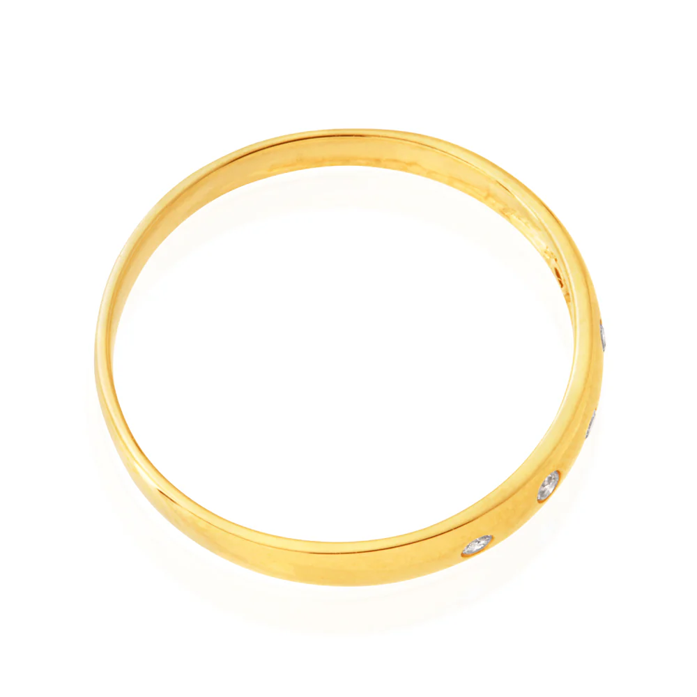 9ct Yellow Gold  0.05 Carat Diamond Ring with 5 Brilliant Cut Diamonds - Image 2