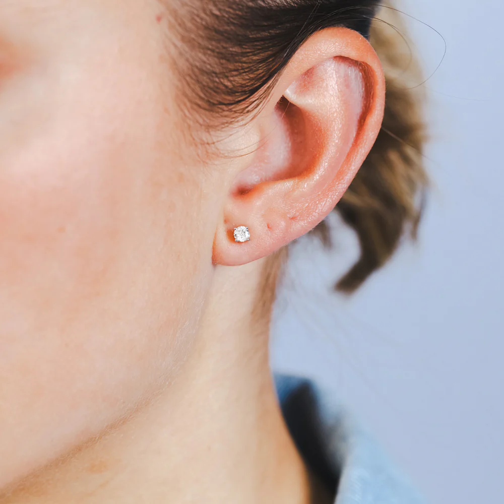 9ct Yellow Gold  0.30 Carat Diamond Stud Earrings - Image 2