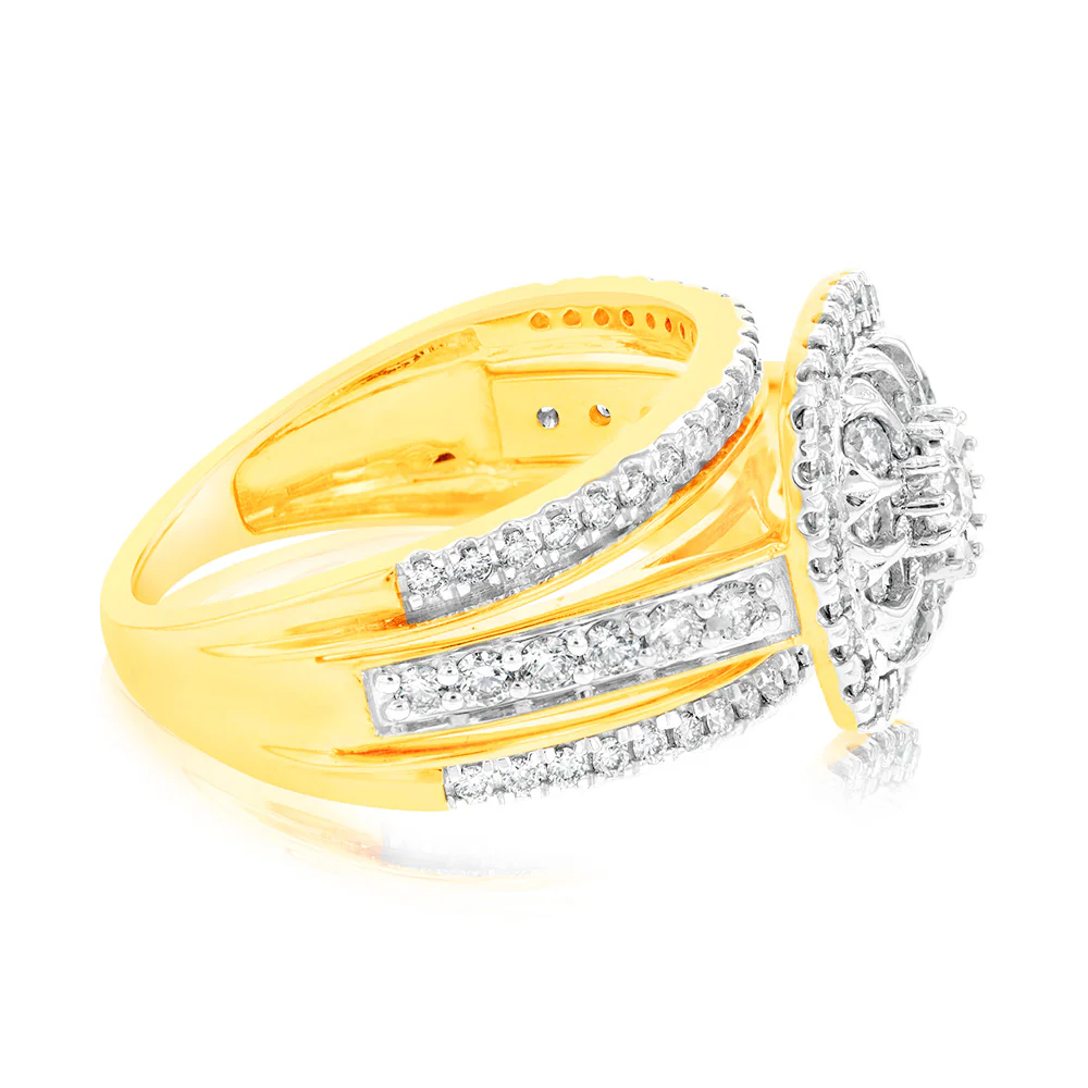 9ct Yellow Gold 1.00ct Diamond Dress Ring - Image 2