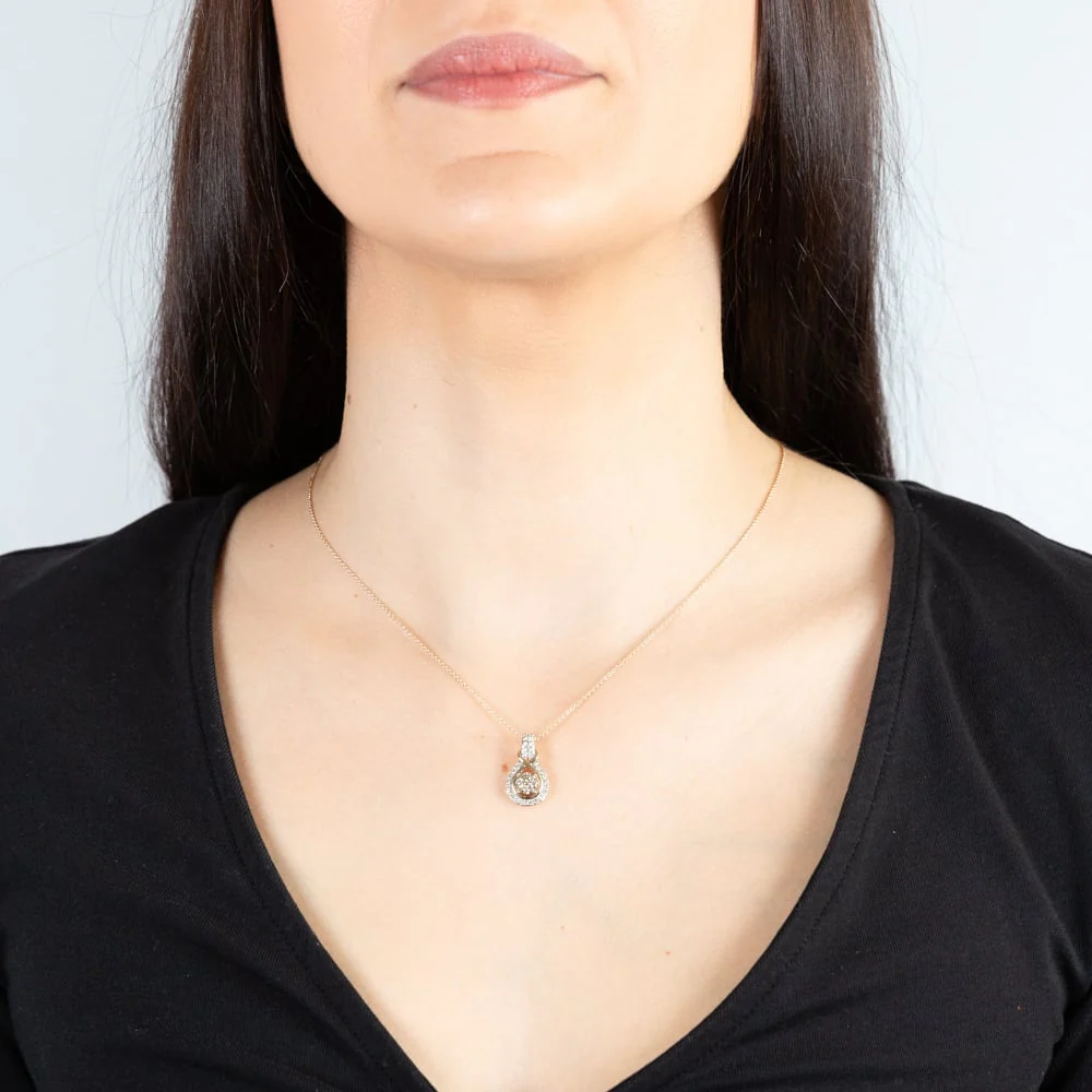 9ct Yellow Gold 1/2 Carat Diamond Pendant with 36 Australian Diamonds on 9ct 45cm Chain - Image 2