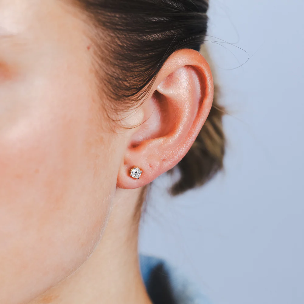 9ct Yellow Gold 1/2 Carat Diamond Stud Earrings - Image 2