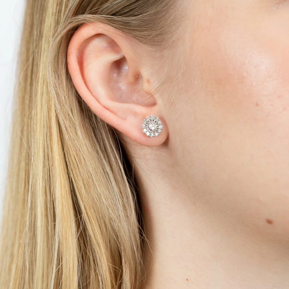 9ct Yellow Gold 1/2 Carat Diamond Stud Earrings - Image 2