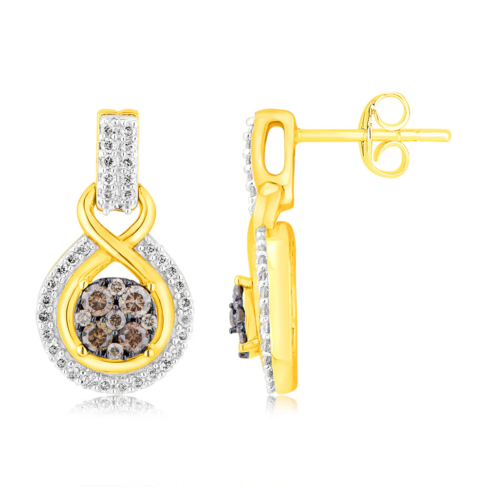 9ct Yellow Gold 1/2 Carat Diamond Studs with Australian Diamonds - Image 2