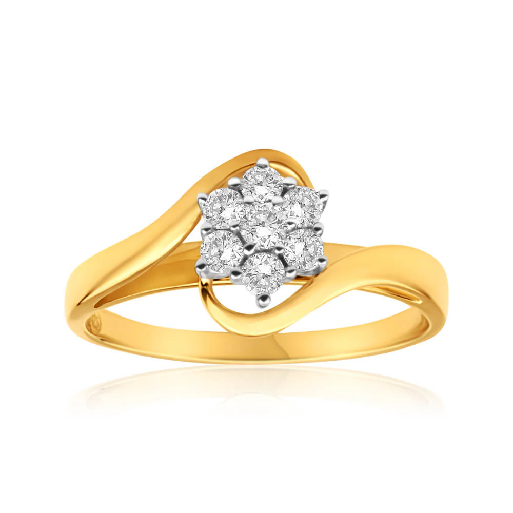 9ct Yellow Gold 1/3 Carat Diamond Splendid Ring - Image 2