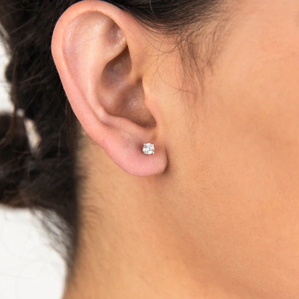 9ct Yellow Gold 1/3 Carat Diamond Stud Earrings - Image 2