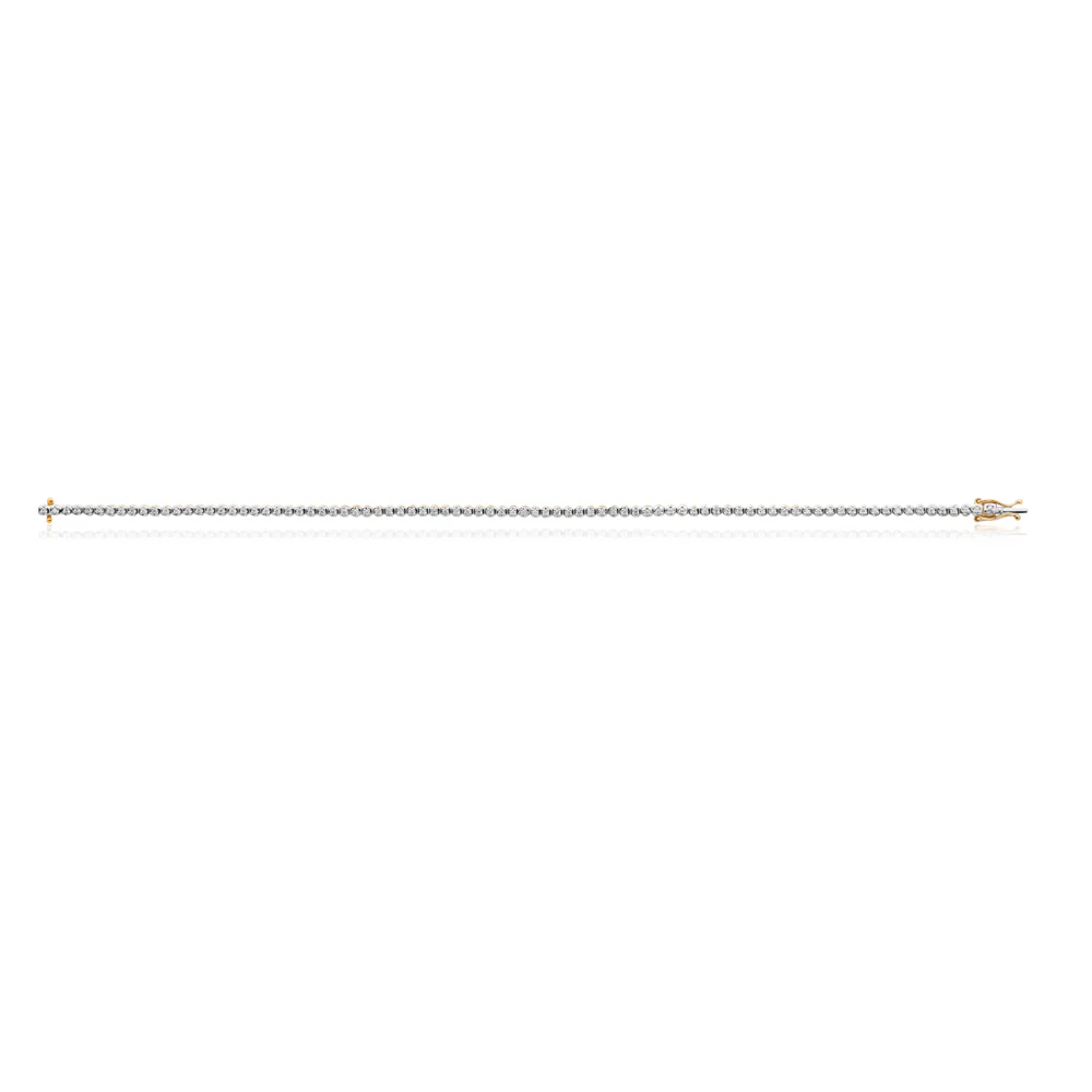9ct  Yellow Gold 1/3 Carat Diamond Tennis  17.5cm Bracelet - Image 2