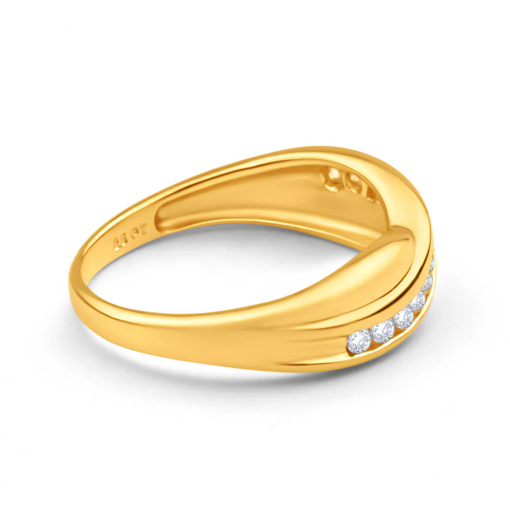 9ct Yellow Gold 1/4 Carat Channel set Diamond Ring with 12 Brilliant Cut Diamonds - Image 2