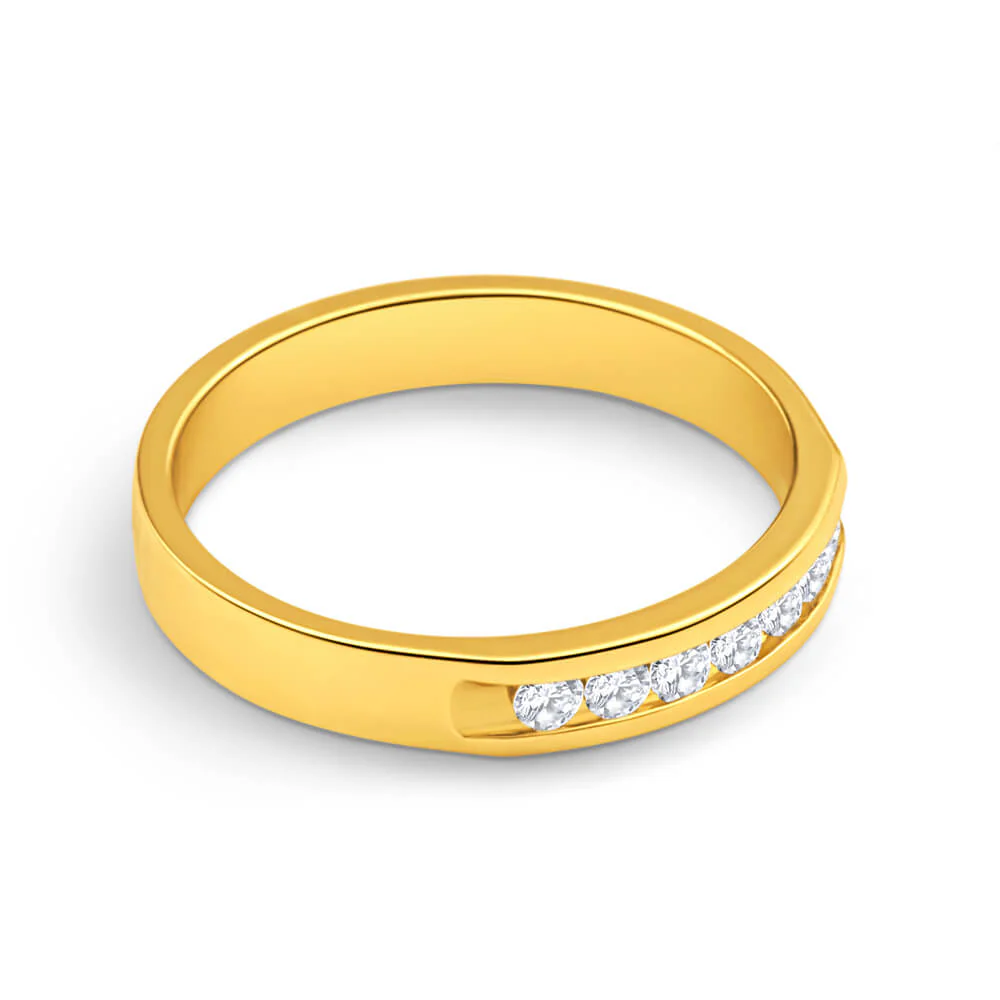 9ct Yellow Gold 1/4 Carat Diamond Ring - Image 2
