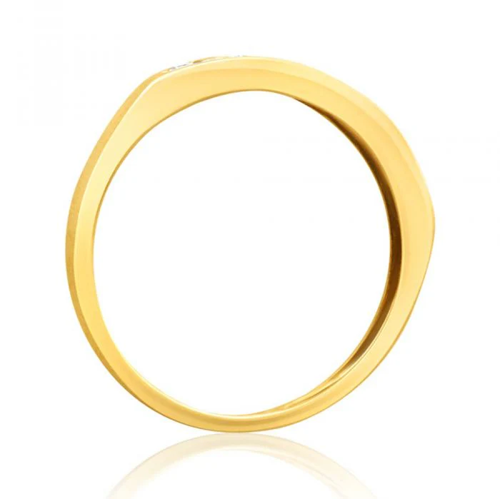 9ct Yellow Gold 1/4 Carat Diamond Ring Set with 10 Brilliant Diamonds - Image 3