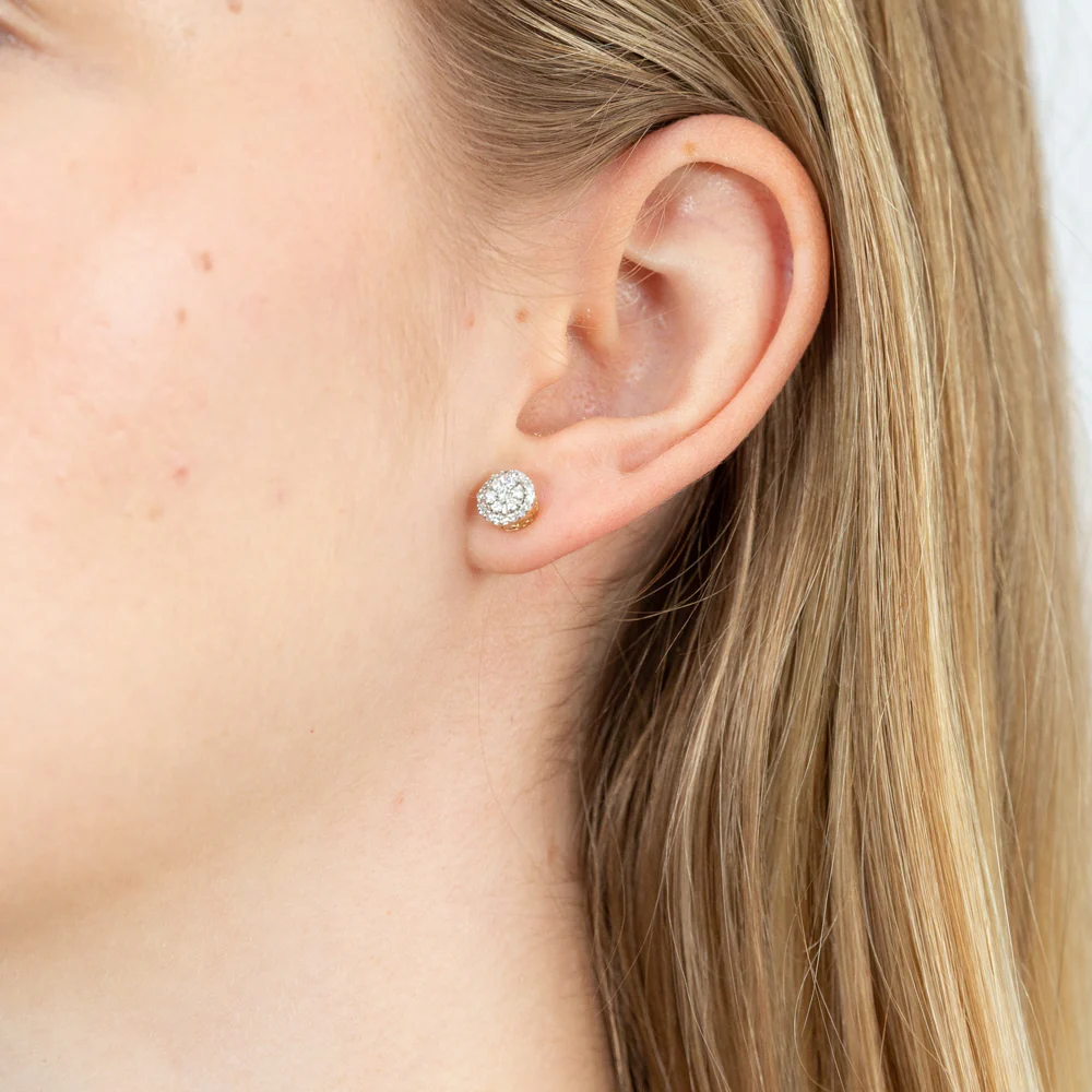9ct Yellow Gold 1/5 Carat Luminesce Laboratory Grown Diamond Stud Earrings - Image 2