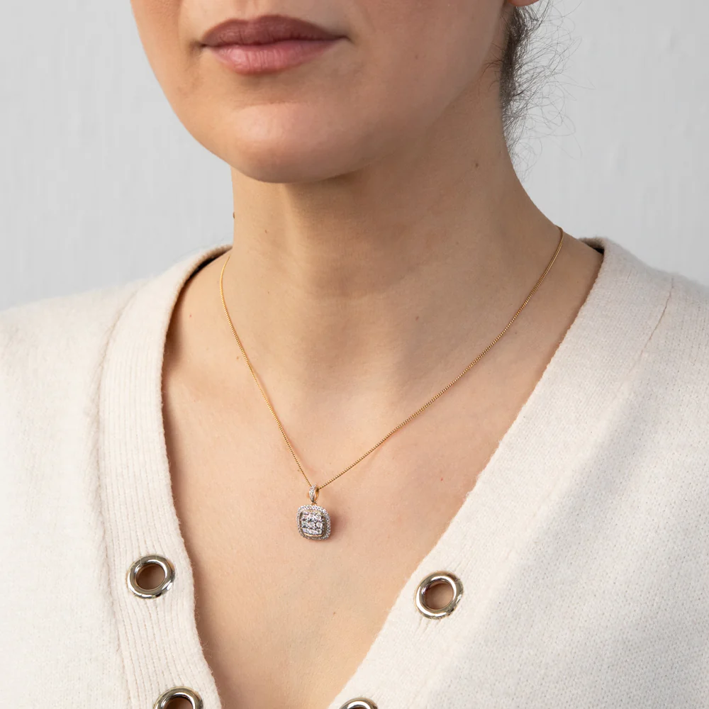 9ct Yellow Gold 1/6 Carat Diamond Pendant - Image 2