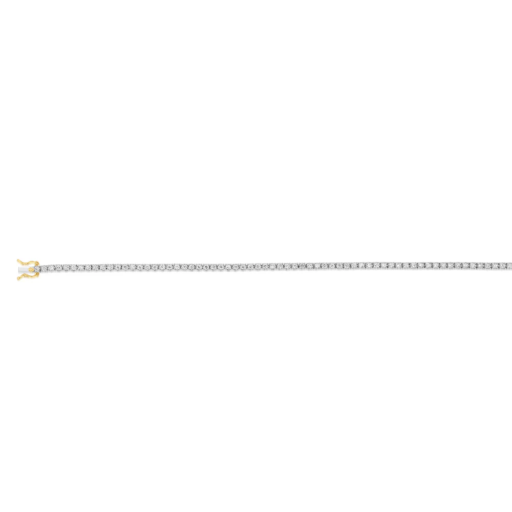 9ct Yellow Gold 1 Carat Lab Grown Diamond 18cm Tennis Bracelet with 72 Diamonds - Image 2