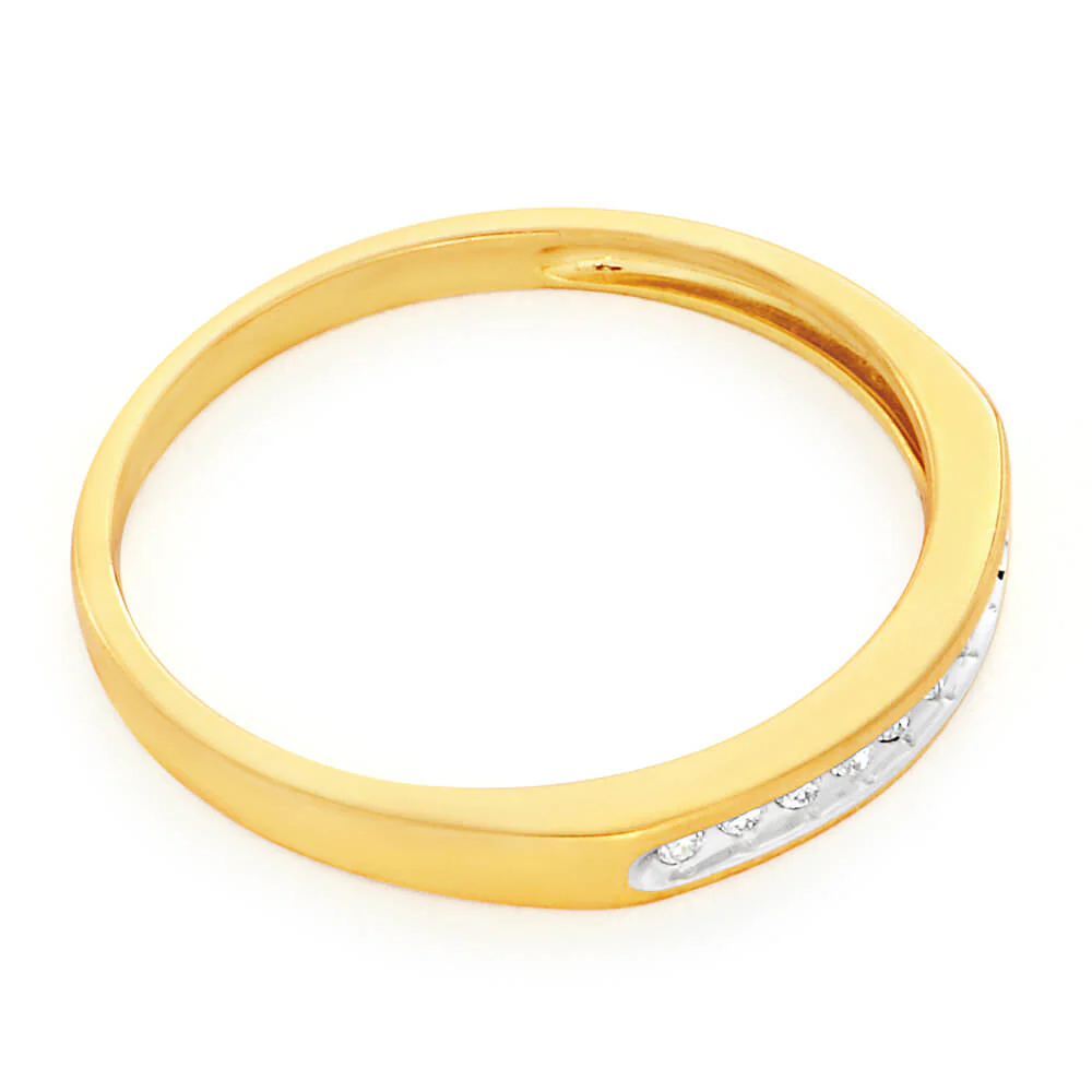 9ct Yellow Gold 10 Diamonds Eternity Ring - Image 2