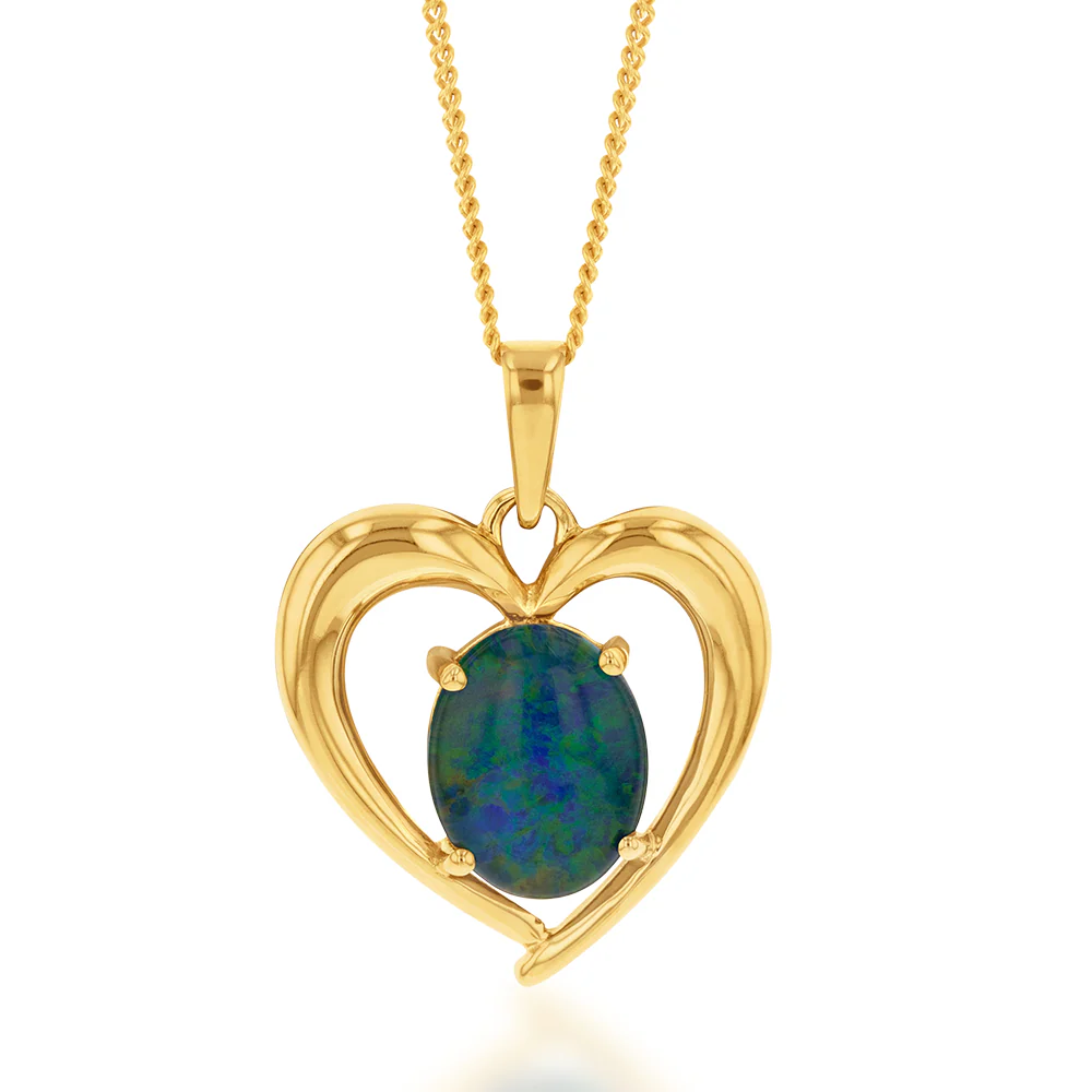 9ct Yellow Gold 10x8mm Heart Pendant - Image 3