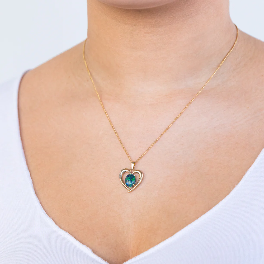 9ct Yellow Gold 10x8mm Heart Pendant - Image 4