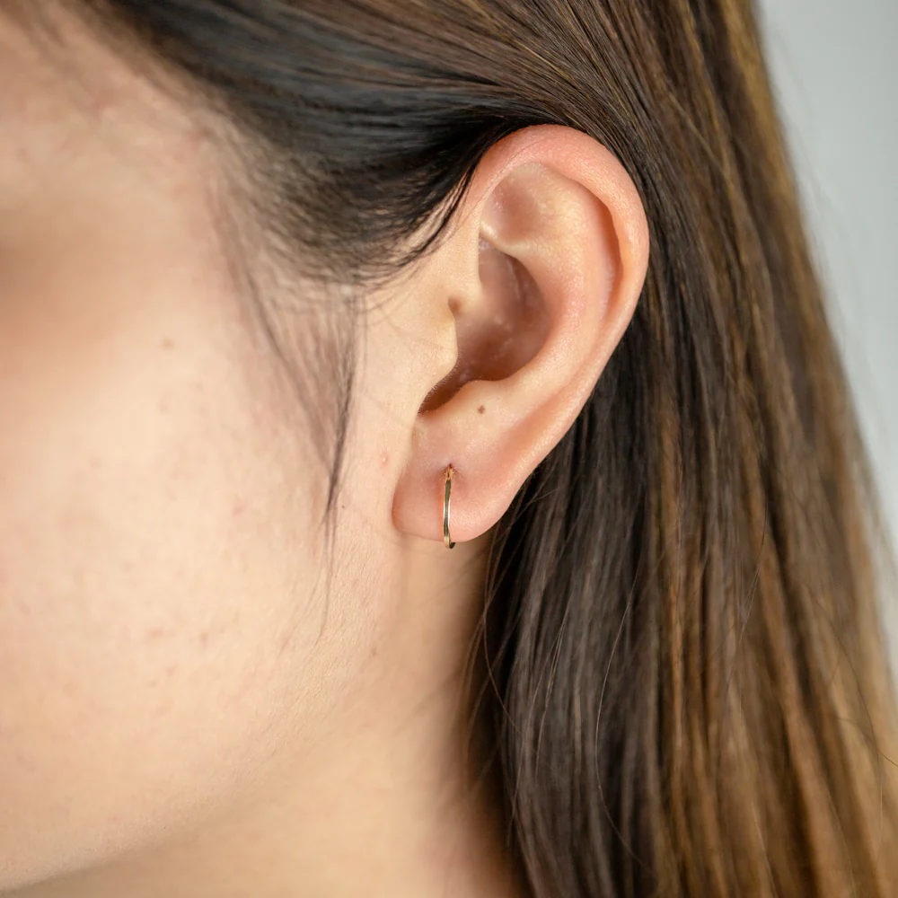 9ct Yellow Gold 12mm Hinged Hoop Earrings - Image 2