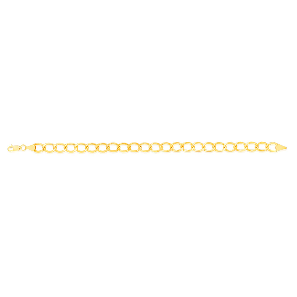 9ct Yellow Gold 150 Gauge Open Curb 20cm Bracelet - Image 2