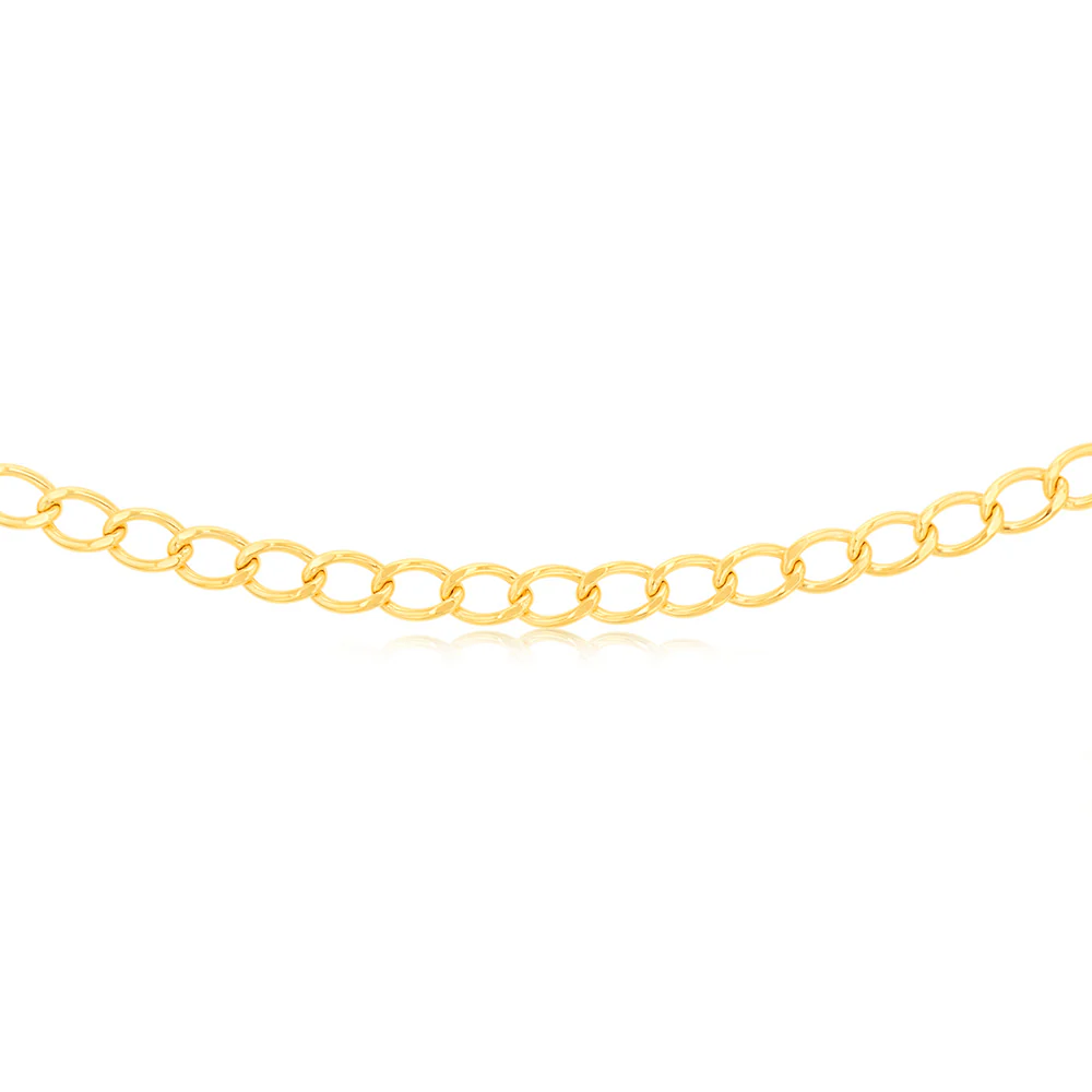 9ct Yellow Gold 150 Gauge Open Curb 45cm Chain - Image 2