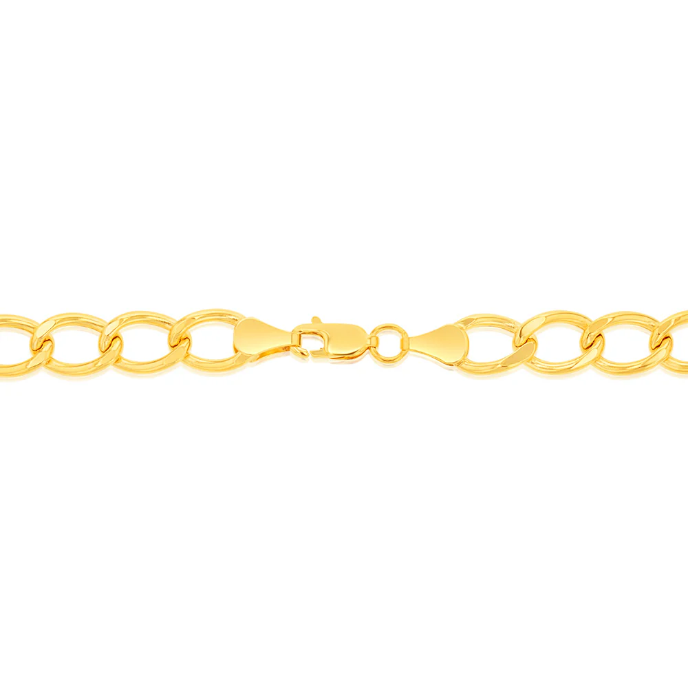 9ct Yellow Gold 150 Gauge Open Curb 45cm Chain - Image 3