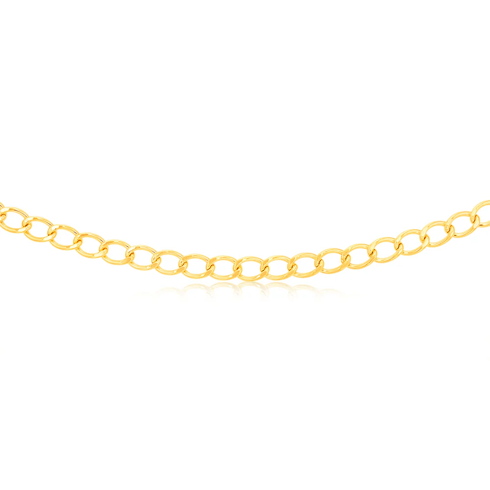 9ct Yellow Gold 150 Gauge Open Curb 50cm Chain - Image 2