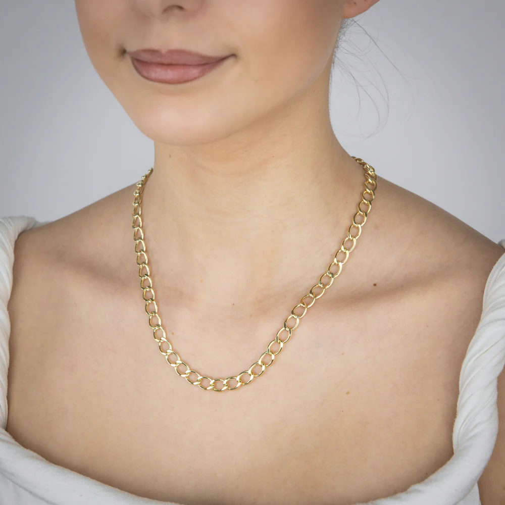9ct Yellow Gold 150 Gauge Open Curb 50cm Chain - Image 5