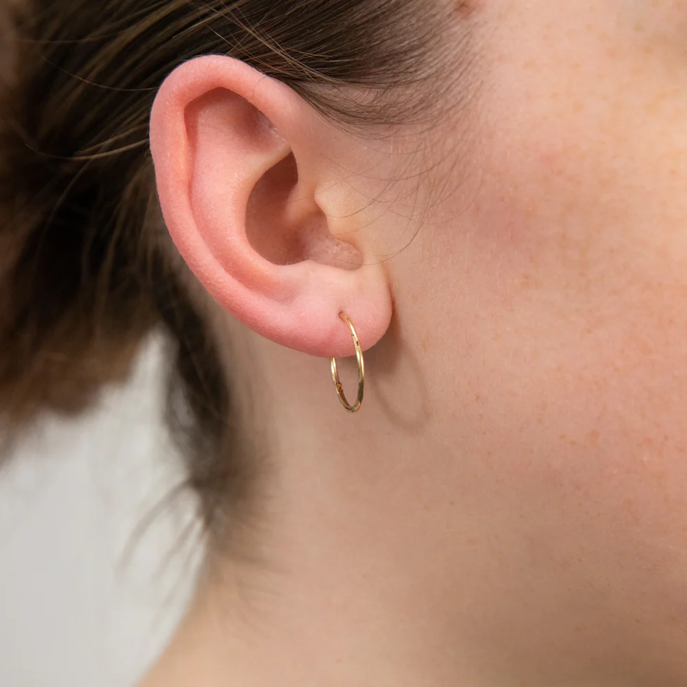 9ct Yellow Gold 16mm Faceted Sleepers Earrings - Image 2