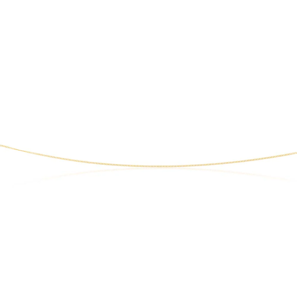 9ct Yellow Gold 18 Gauge Fine Curb 41cm Chain - Image 2
