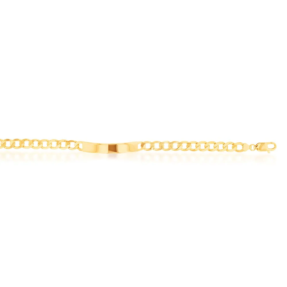 9ct Yellow Gold 190 Guage Curb ID  Bracelet 21cm - Image 2