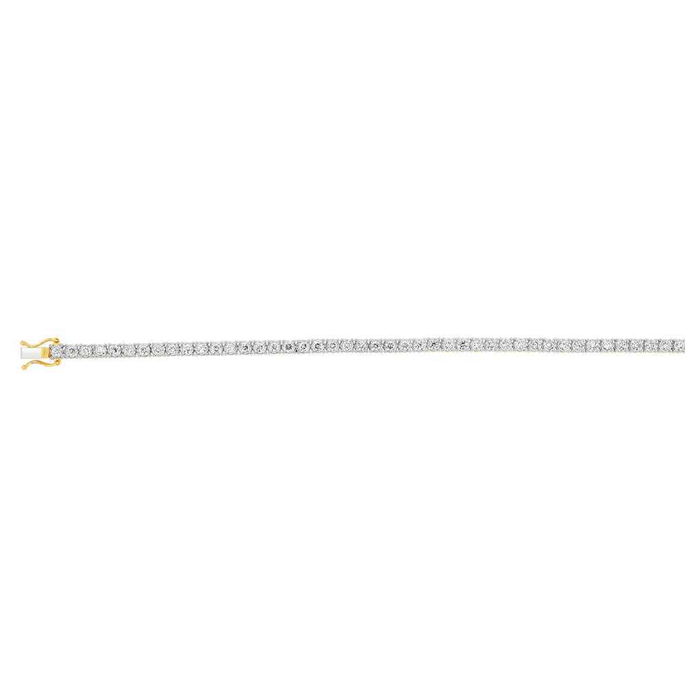 9ct Yellow Gold 2 Carats Lab Grown Diamond 18cm Tennis Bracelet with 57 Diamonds - Image 2
