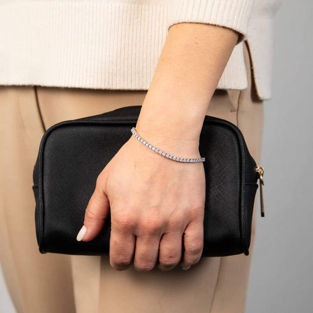 9ct Yellow Gold 2 Carats Lab Grown Diamond 18cm Tennis Bracelet with 57 Diamonds - Image 3