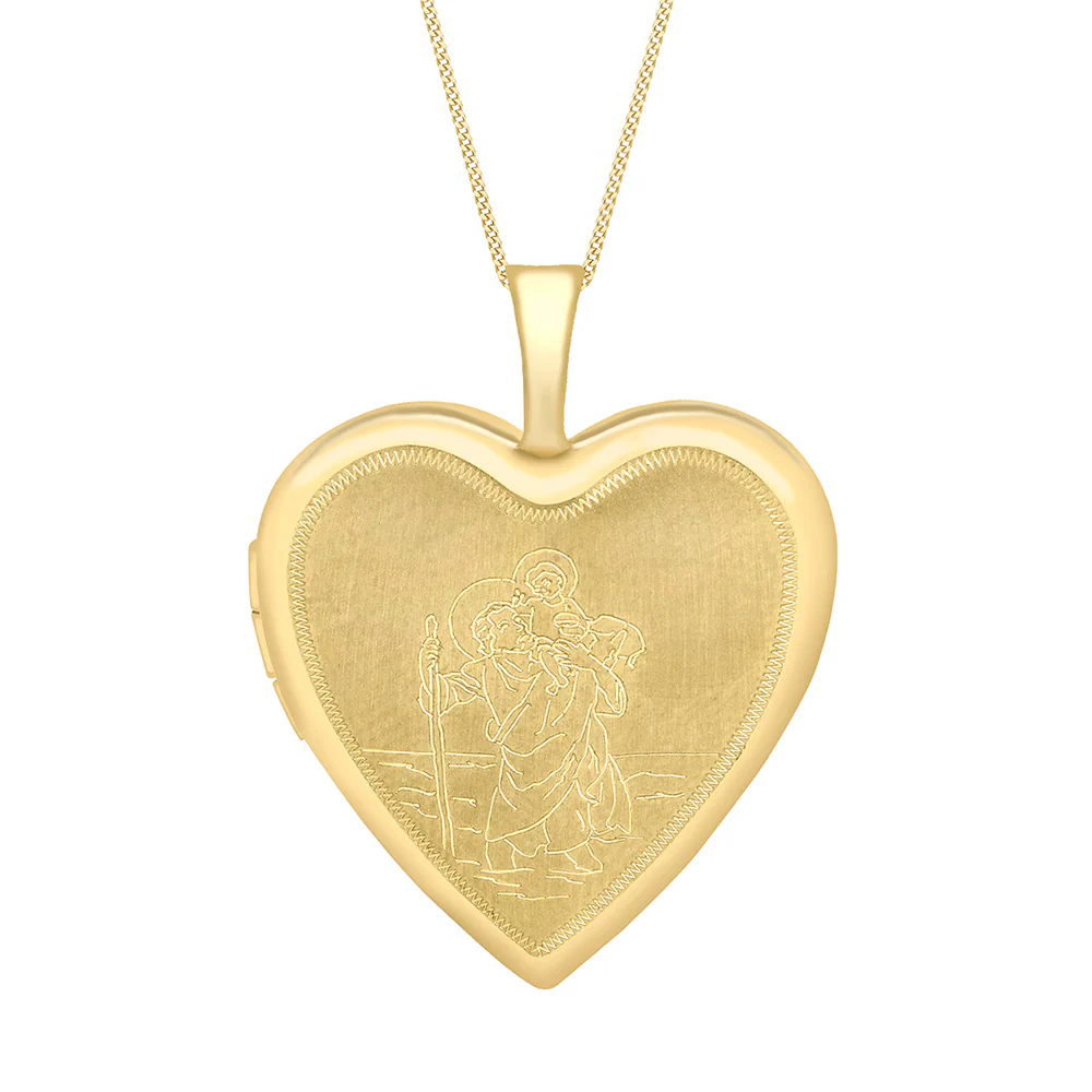 9ct Yellow Gold 20mm Heart Locket Pendant - Image 2