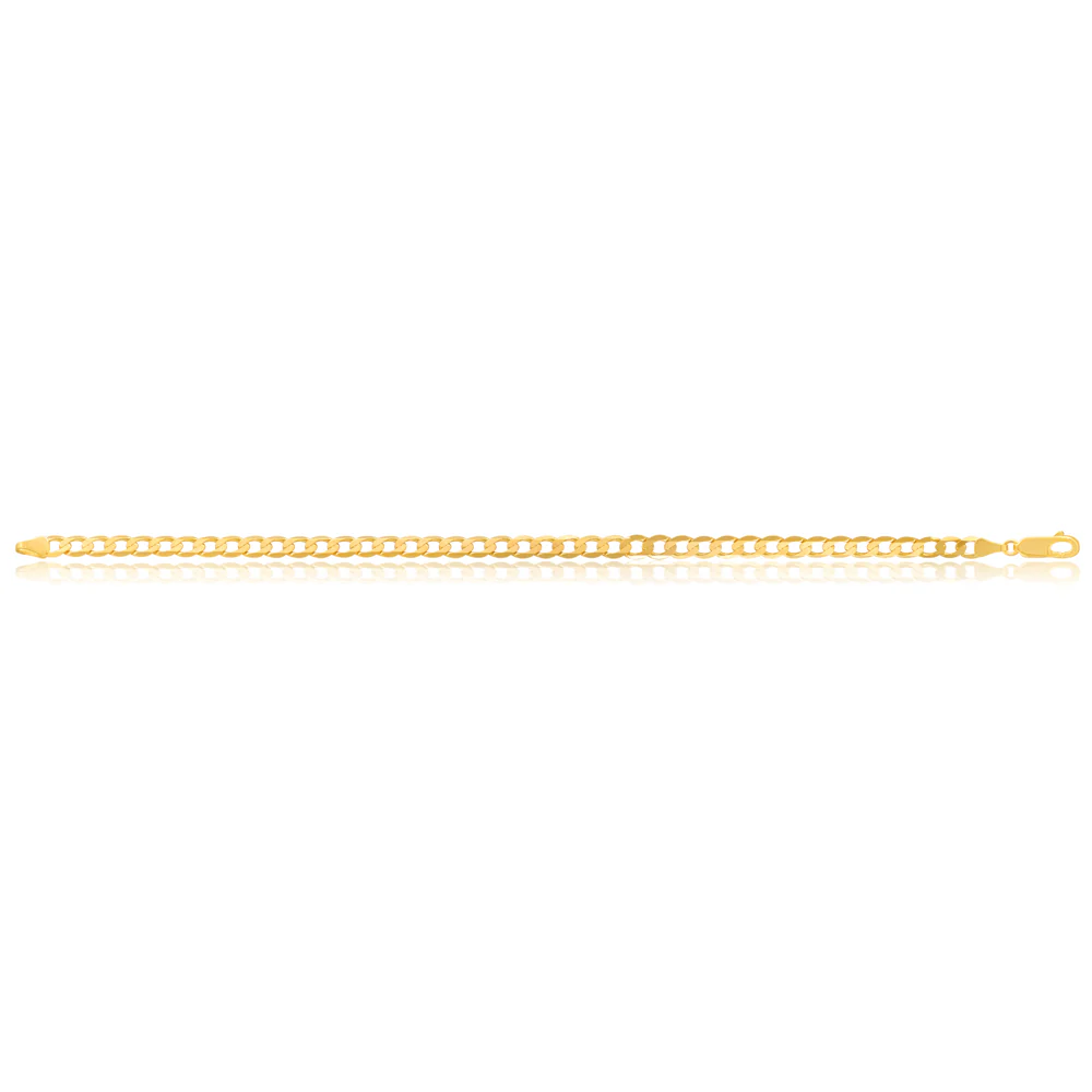 9ct Yellow Gold 21cm Curb Bracelet - Image 2