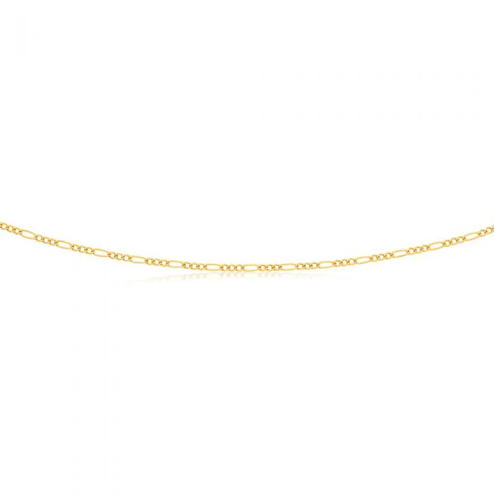 9ct Yellow Gold 3:1 Figaro 50cm Chain 50Gauge 9Y - Image 2